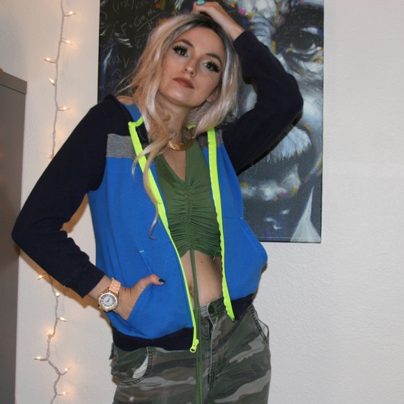 Champion Tops - Neon champion zip up.